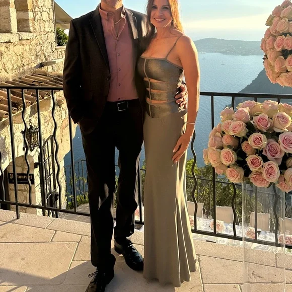 HERVE LEGER The Nova Gown in Truffle - Picture 1 of 4